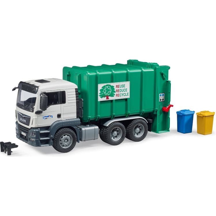 Bruder -  MAN TGS Rear Loading Garbage Truck (Green) -  Vehicles