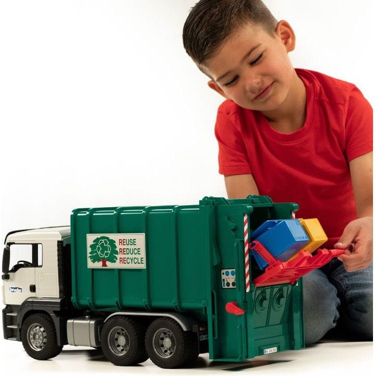 Bruder -  MAN TGS Rear Loading Garbage Truck (Green) -  Vehicles