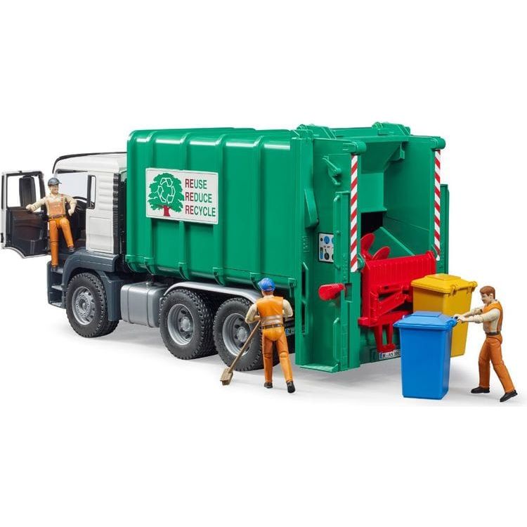 Bruder -  MAN TGS Rear Loading Garbage Truck (Green) -  Vehicles