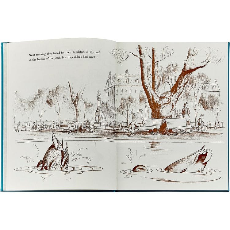  Graphic Image -  "Make Way For Ducklings" Book in Teal Blue Italian Leather -  Books