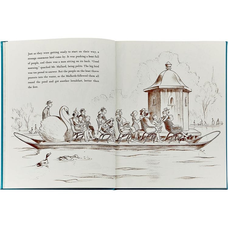  Graphic Image -  "Make Way For Ducklings" Book in Teal Blue Italian Leather -  Books