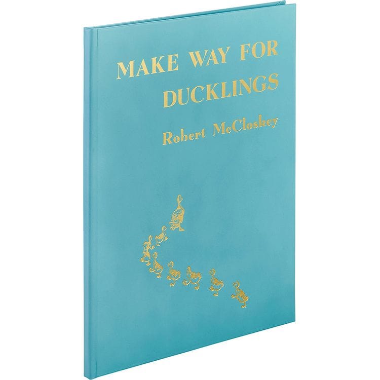  Graphic Image -  "Make Way For Ducklings" Book in Teal Blue Italian Leather -  Books