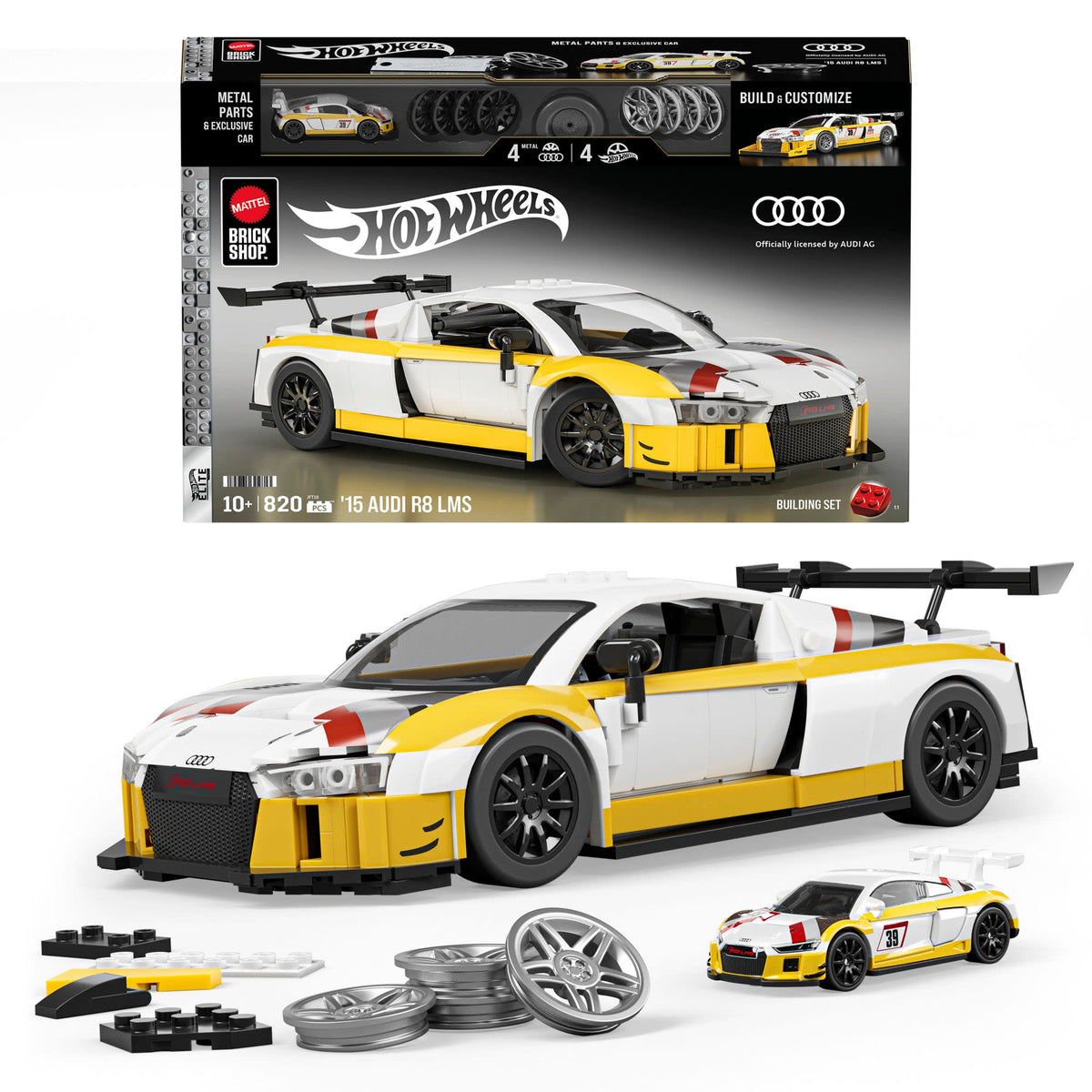 Hot Wheels -  Mattel Brick Shop Hot Wheels ‘15 Audi R8 LMS Building Set -  Vehicles