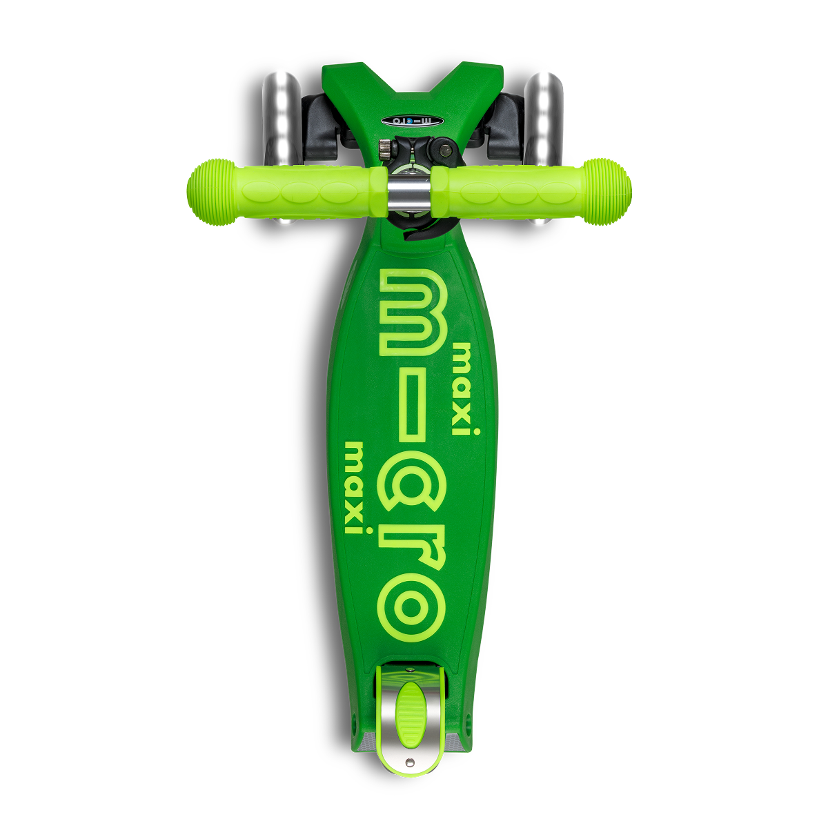  Micro Kickboard -  Maxi Deluxe Foldable LED Neon Scooter - Parrot Green -  Outdoor