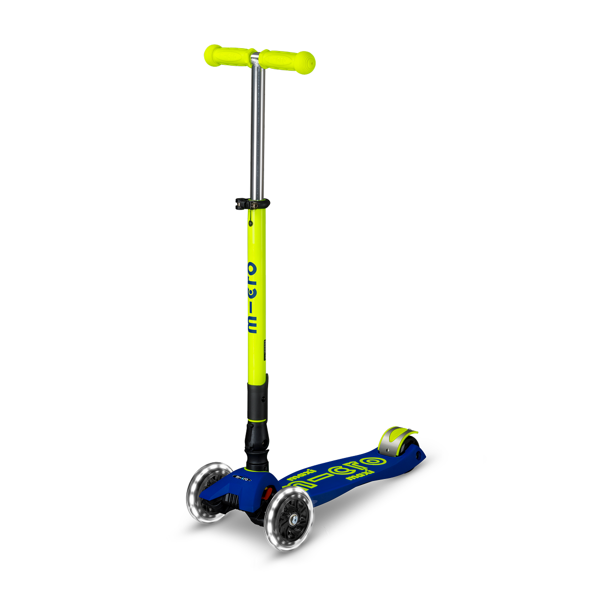 Maxi Deluxe Foldable LED Scooter - Neon Canary Yellow | Micro