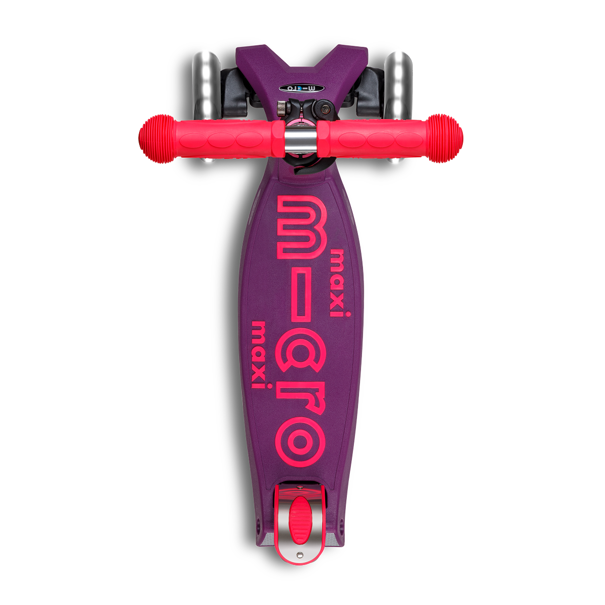  Micro Kickboard -  Maxi Deluxe Foldable Neon LED Scooter - Ultra Pink -  Outdoor