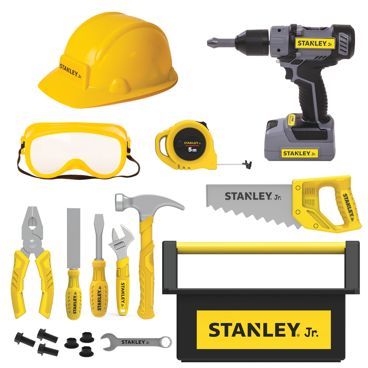 Stanley Jr. -  Mega Toolbox Set with Power Drill (20 Pieces) -  Preschool