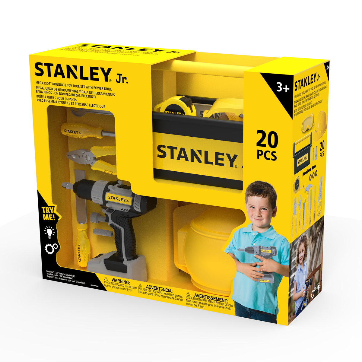 Stanley Jr. -  Mega Toolbox Set with Power Drill (20 Pieces) -  Preschool