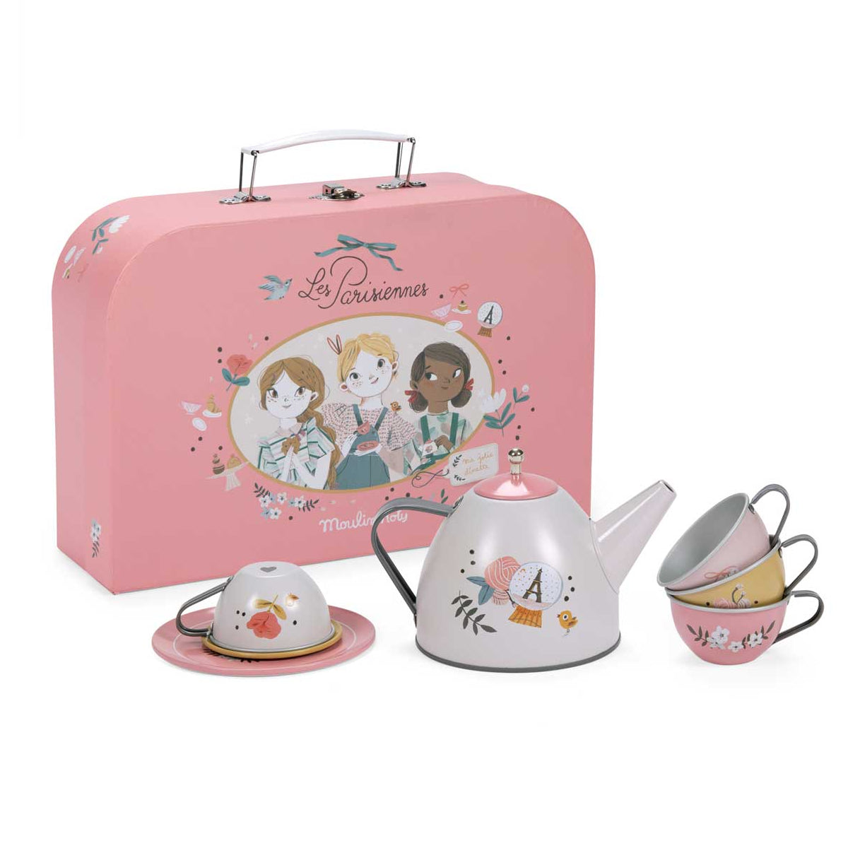  Moulin Roty -  Metal Tea Set with Suitcase - The Parisiennes -  Preschool