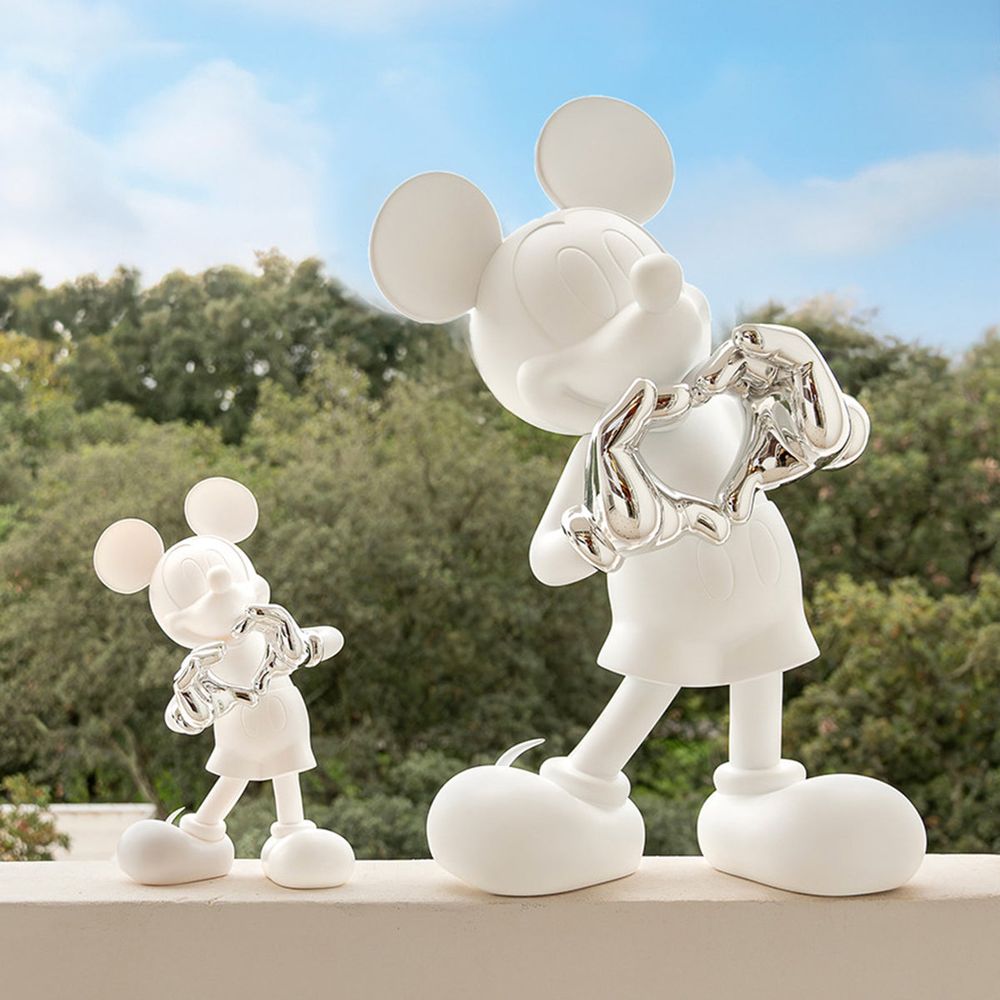 Leblon Delienne -  Mickey Mouse With Love 12" Kelly Hoppen Figurine - White & Silver -  Collectibles