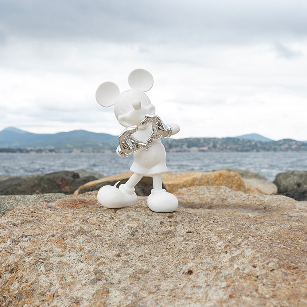 Leblon Delienne -  Mickey Mouse With Love 12" Kelly Hoppen Figurine - White & Silver -  Collectibles