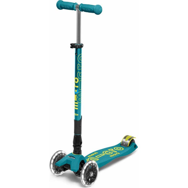 Micro Maxi Foldable LED Scooter - Petrol Green | Micro Kickboard