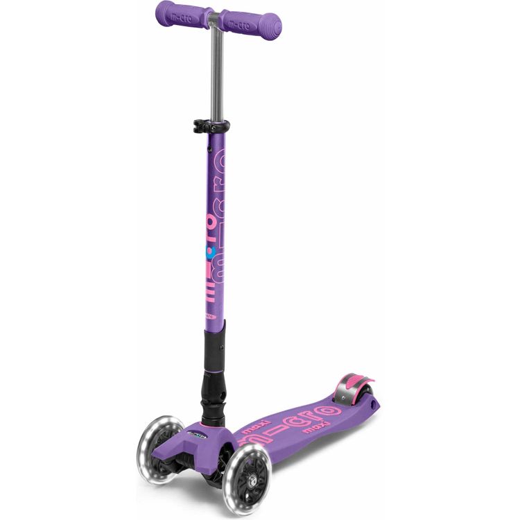 Micro Kickboard -  Micro Maxi Foldable LED Scooter -  Purple -  Outdoor