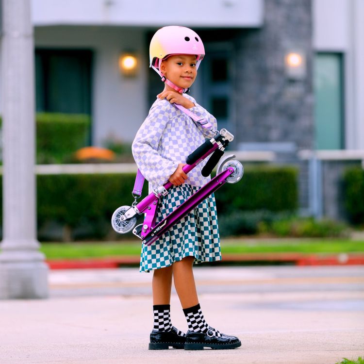 Micro Kickboard -  Micro Sprite LED Scooter - Purple Stripe -  Outdoor