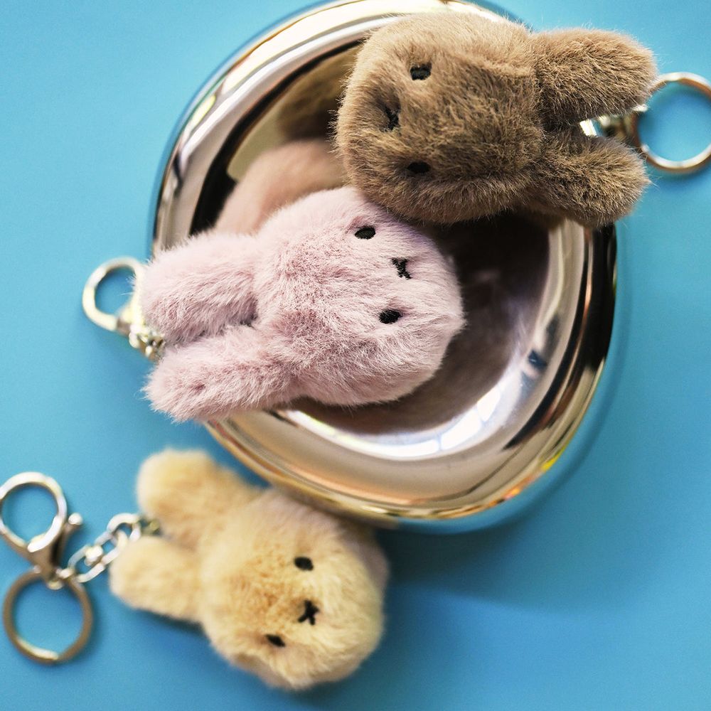  Bon Ton Toys -  Miffy ECO Fuzzy Keychain - Taupe -  Plush
