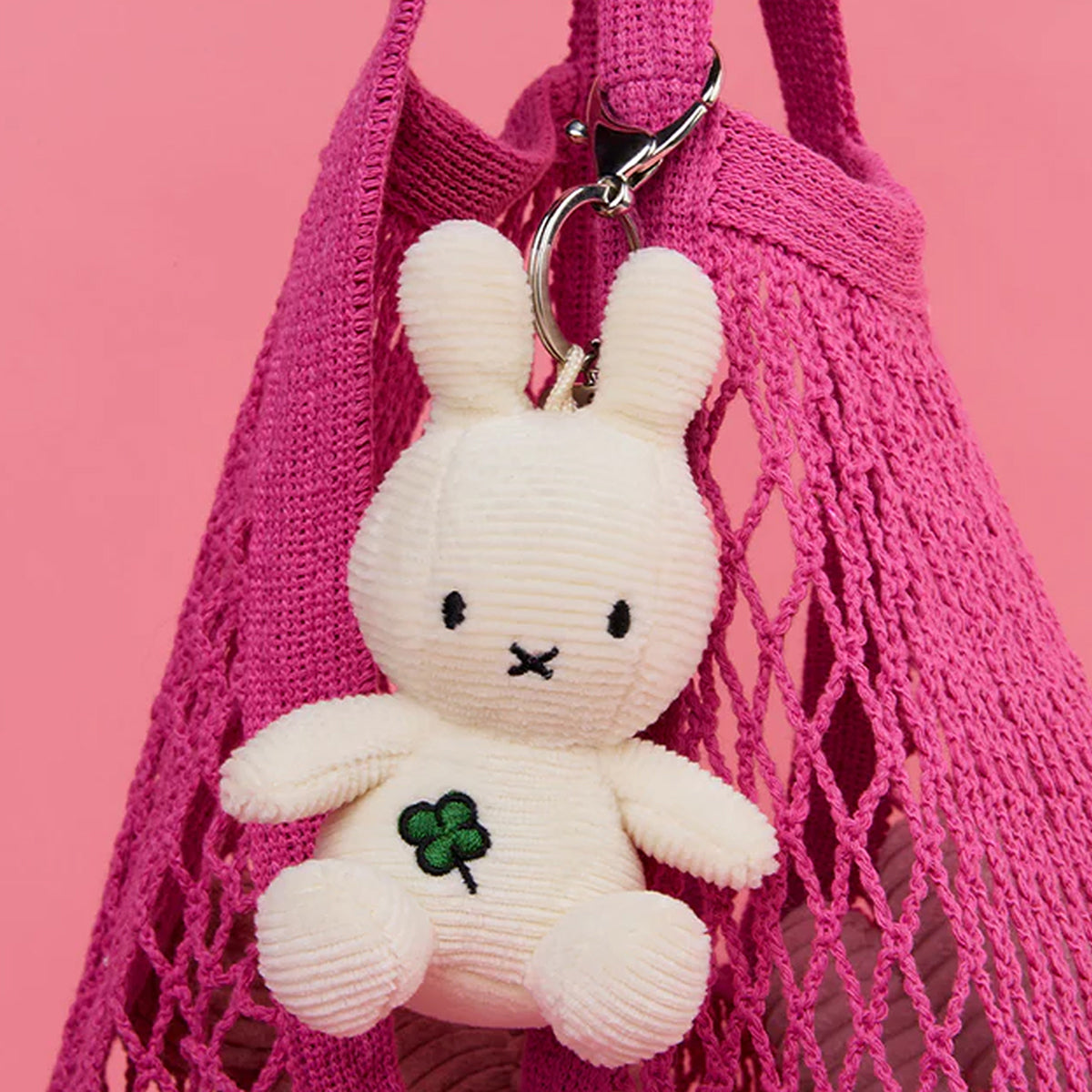  Bon Ton Toys -  Miffy Four Leaf Clover Keychain - 4" -  Plush