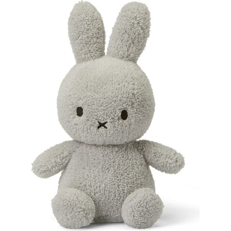  Bon Ton Toys -  Miffy Sitting Terry Light Grey 9" -  Plush
