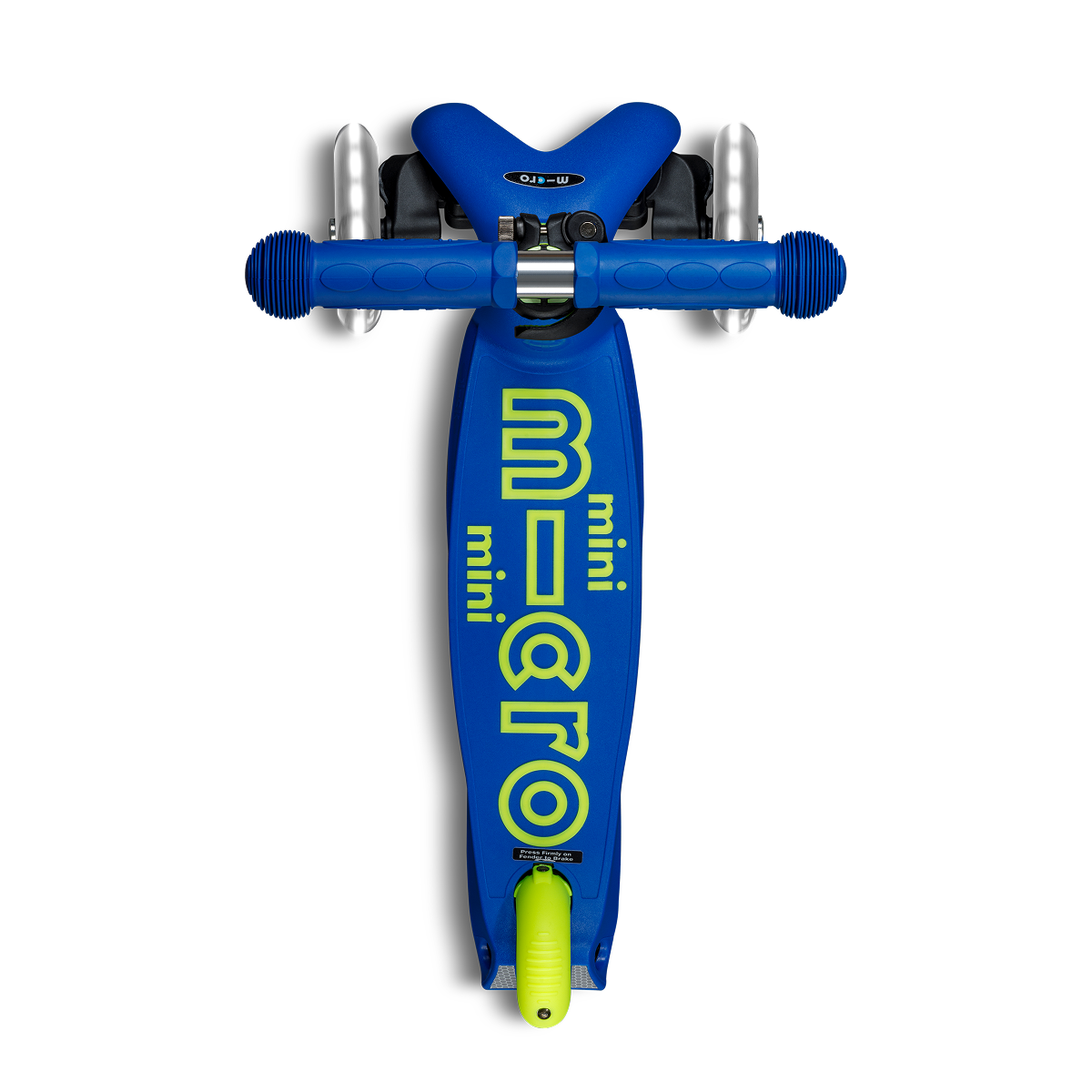 Mini Deluxe Foldable LED Scooter - Neon Canary Yellow/Blue | Micro