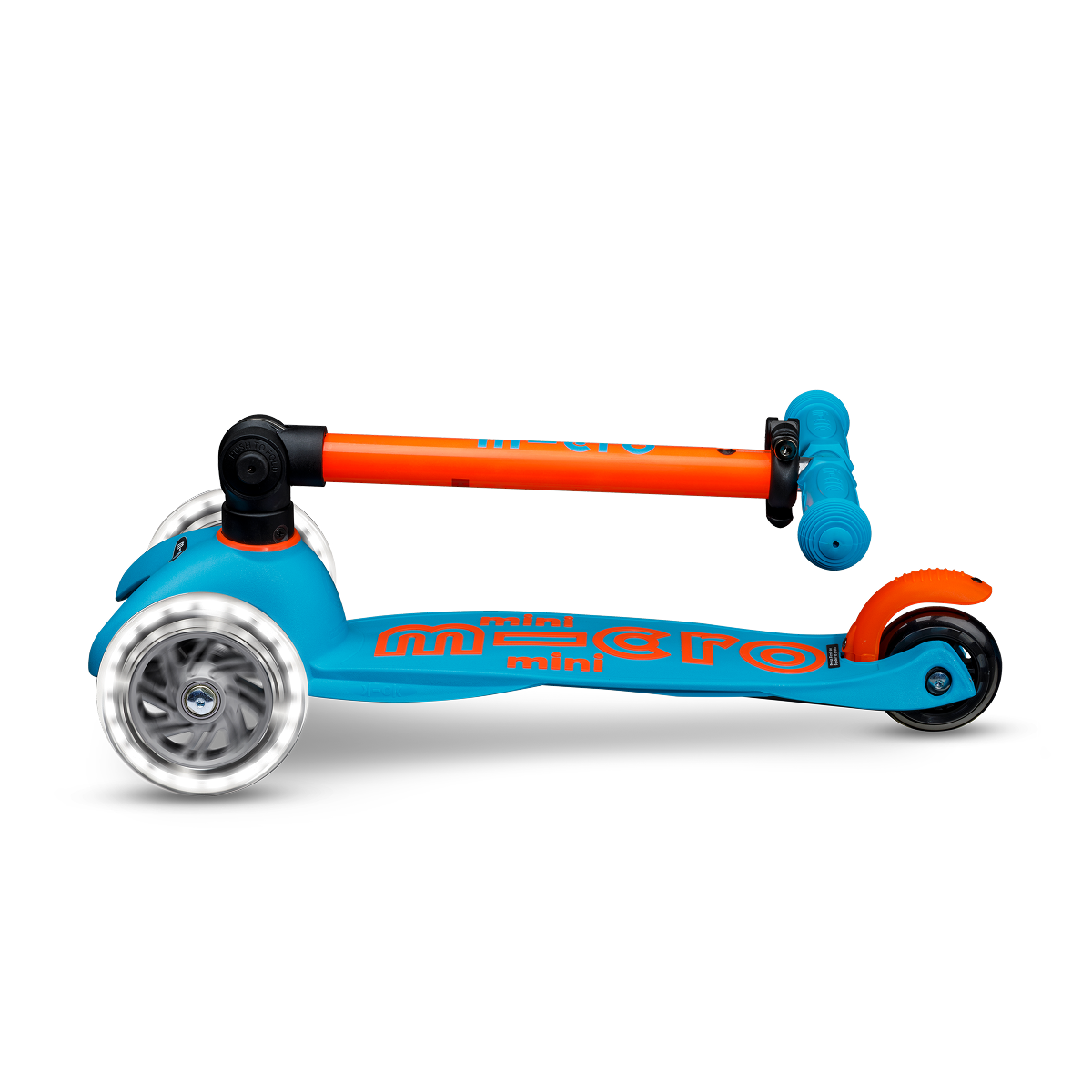 Mini Deluxe Foldable LED Scooter - Neon Sunset Orange/Aqua | Micro