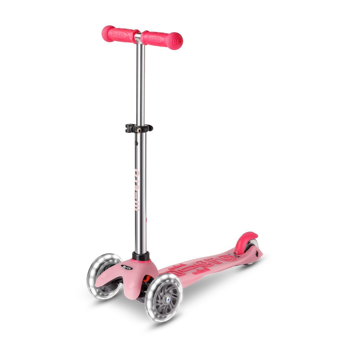  Micro Kickboard -  Mini Deluxe Glow LED Plus Scooter - Frosty Pink -  Outdoor