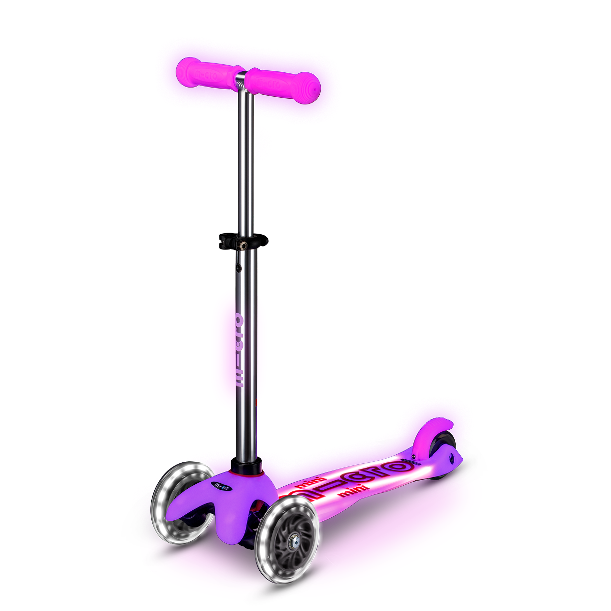  Micro Kickboard -  Mini Deluxe Glow LED Plus Scooter - Frosty Pink -  Outdoor
