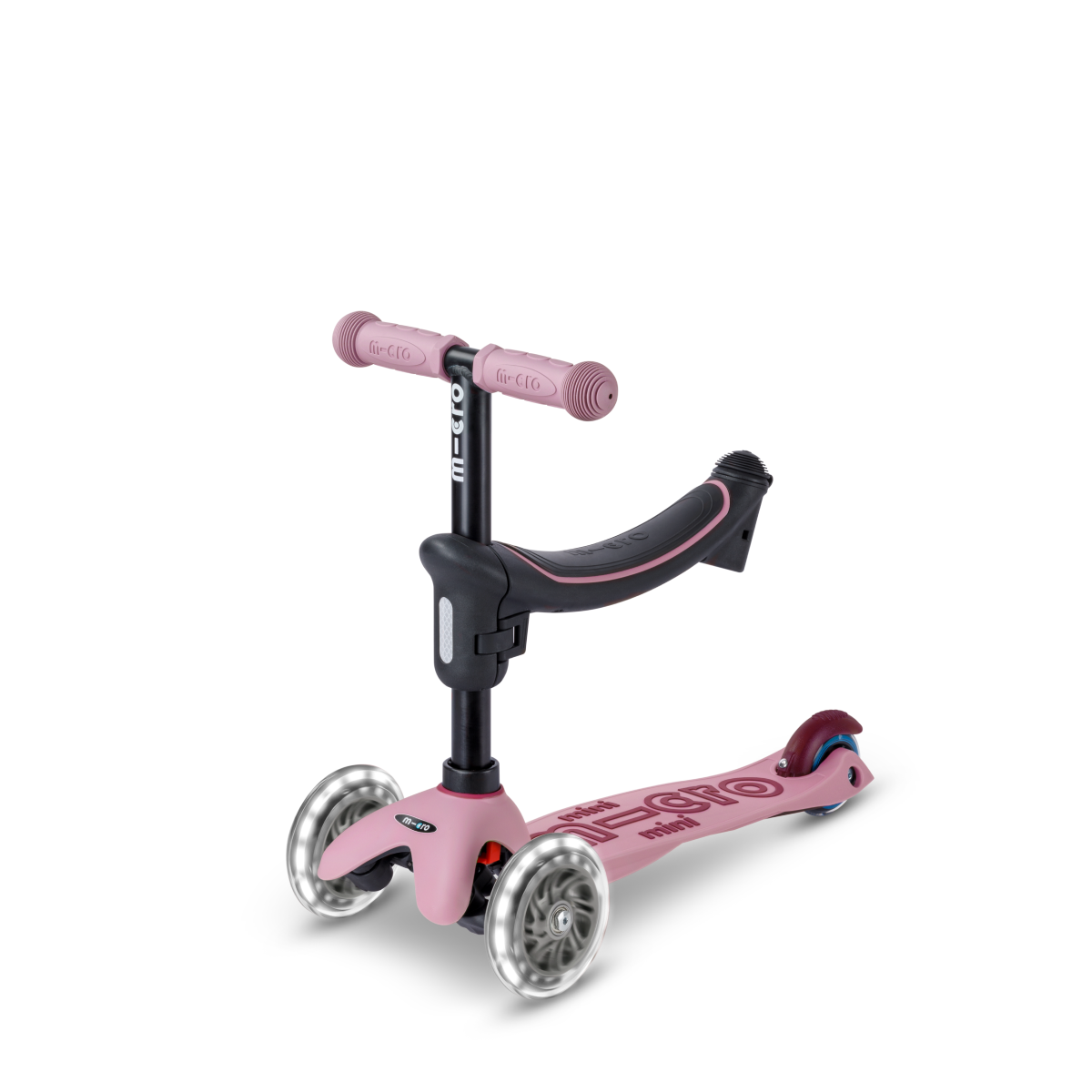  Micro Kickboard -  Mini Deluxe Rock & Go LED Scooter - Dusty Rose -  Outdoor