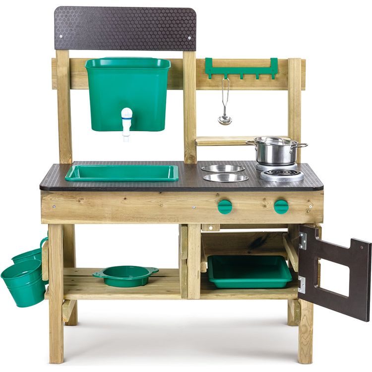  Hape -  Mud Kitchen Wooden Toy Playset with Accessories -  Preschool