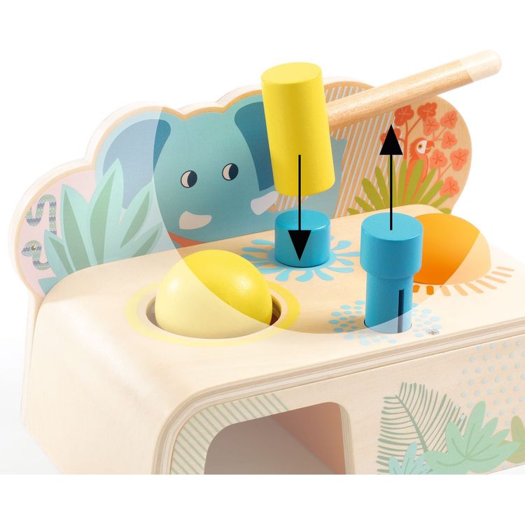  Djeco -  Multi Tap Hammer Wooden Toy -  Preschool