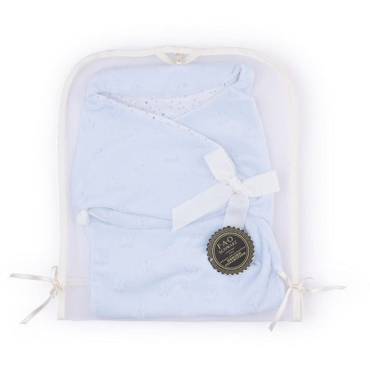  FAO Schwarz -  My FAO Doll Swaddle - Light Blue Stars -  My FAO Doll