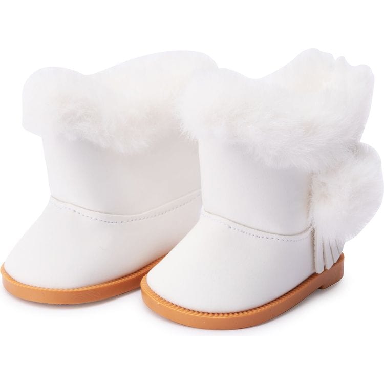  FAO Schwarz -  My FAO Doll White Fur Boots -  My FAO Doll