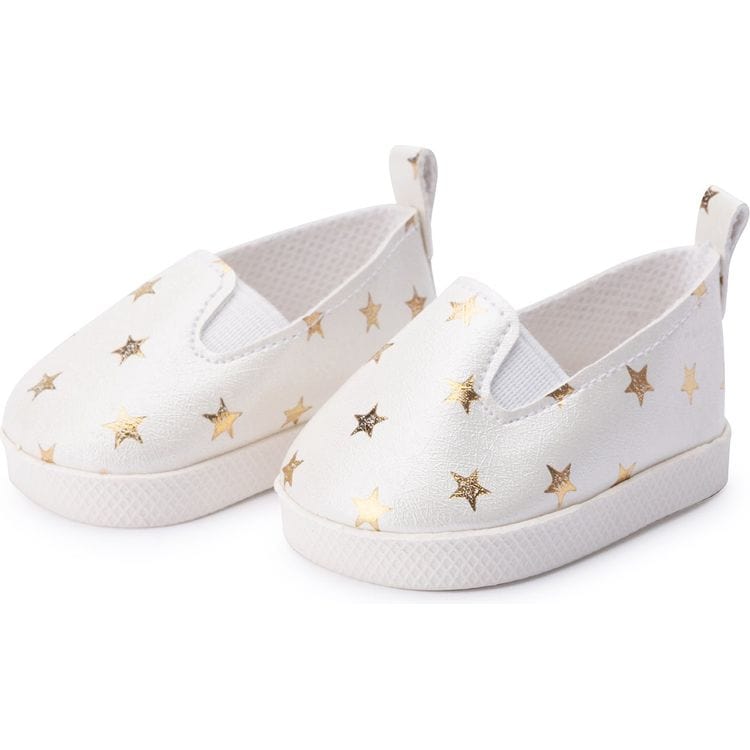  FAO Schwarz -  My FAO Doll White Shoes with Gold Stars -  My FAO Doll