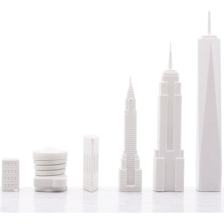  Skyline Chess -  New York City Edition Acrylic Chess Set with Marble Hatch Board -  Games