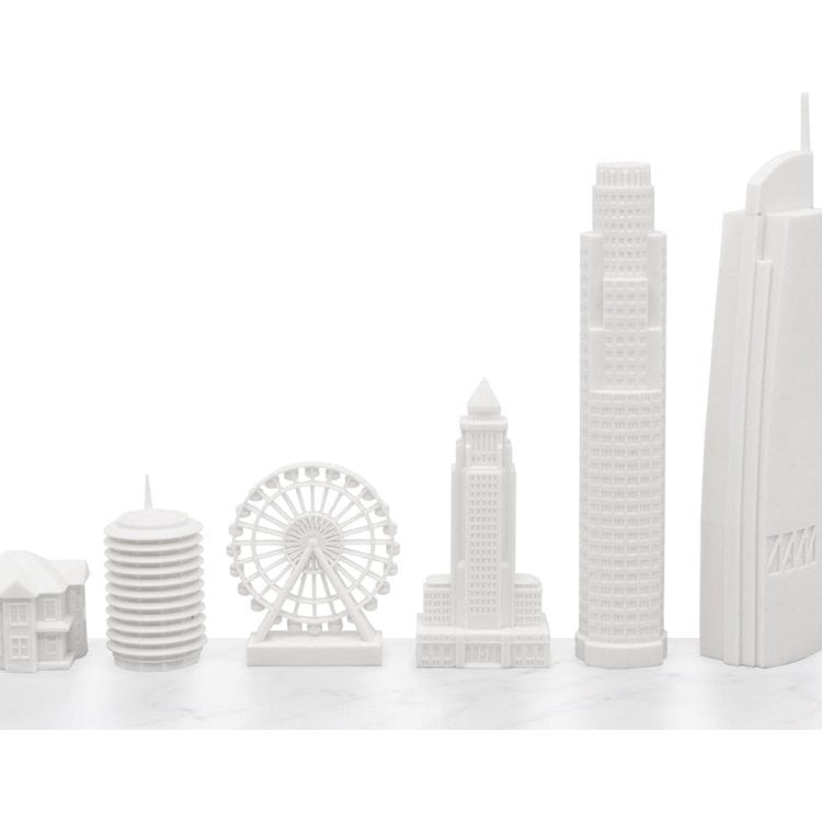  Skyline Chess -  New York Versus Los Angeles Acrylic Chess Set with Black and White Wood Hatch Board -  Games