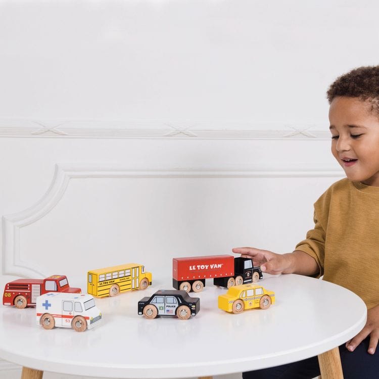  Le Toy Van -  New York  Wood Toy Car Set - 7 Piece -  Preschool
