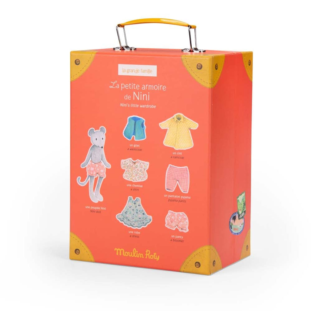  Moulin Roty -  Nini Doll with Little Wardrobe Suitcase - The Big Family -  Dolls