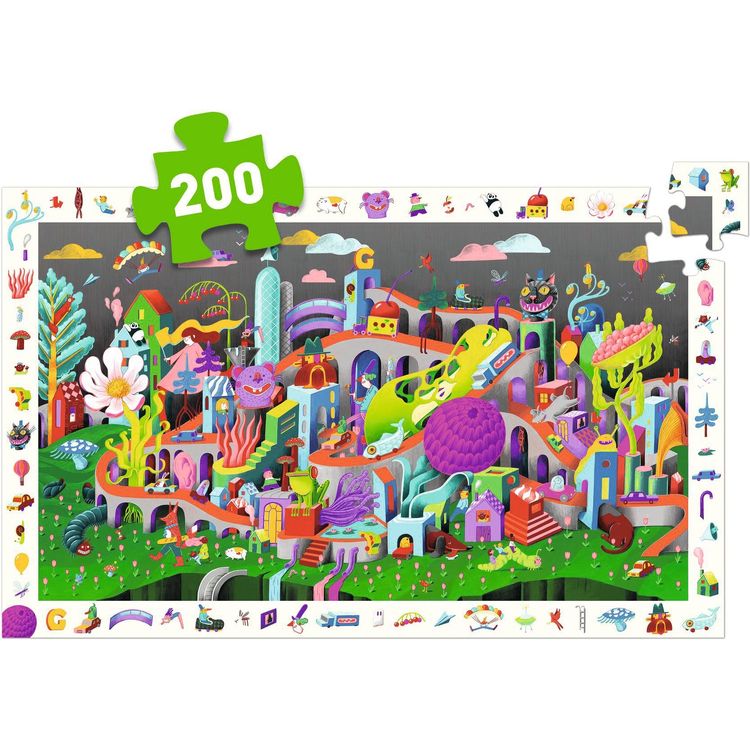 Djeco -  Observation 200 Piece Puzzle - Crazy Town -  Puzzles