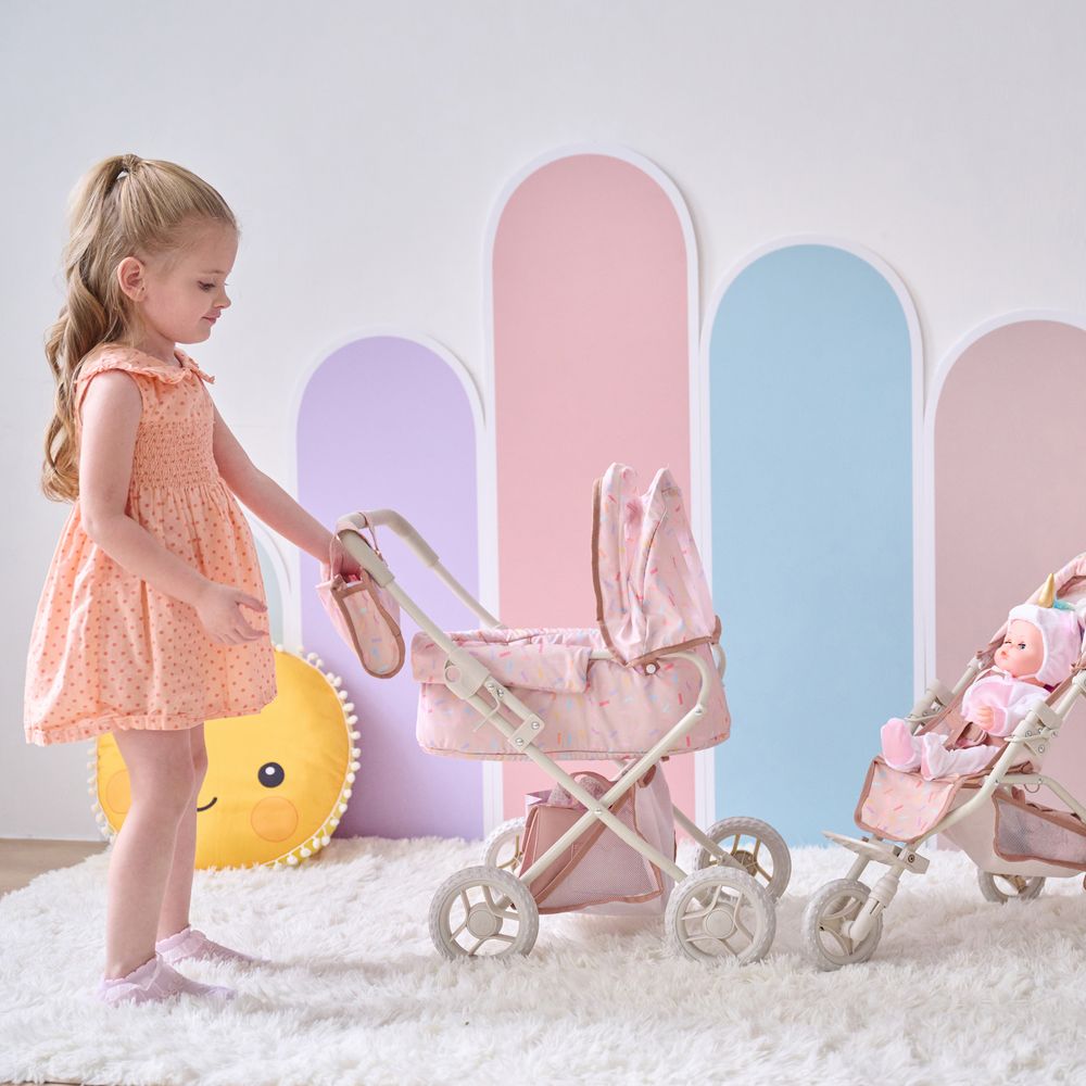  Teamson Kids -  Olivia's Little World Confetti Doll Classic Stroller with Removable Bassinet -  Dolls