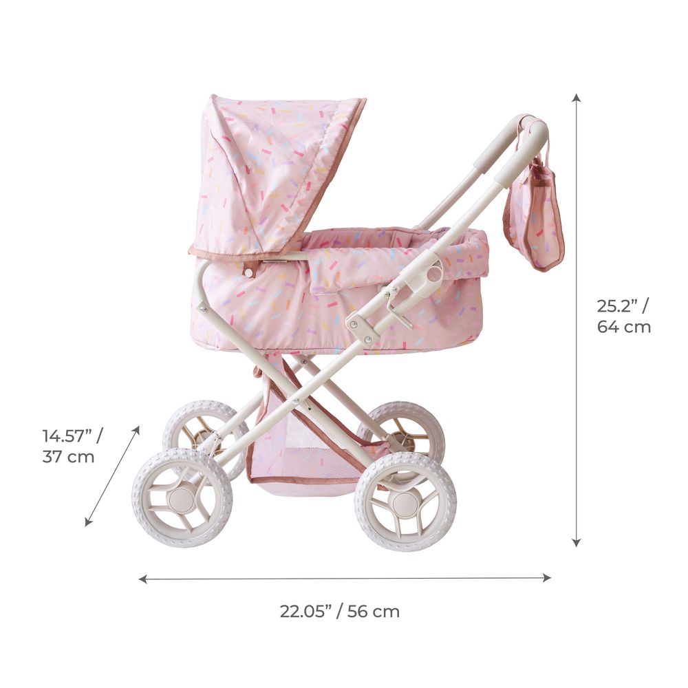  Teamson Kids -  Olivia's Little World Confetti Doll Classic Stroller with Removable Bassinet -  Dolls