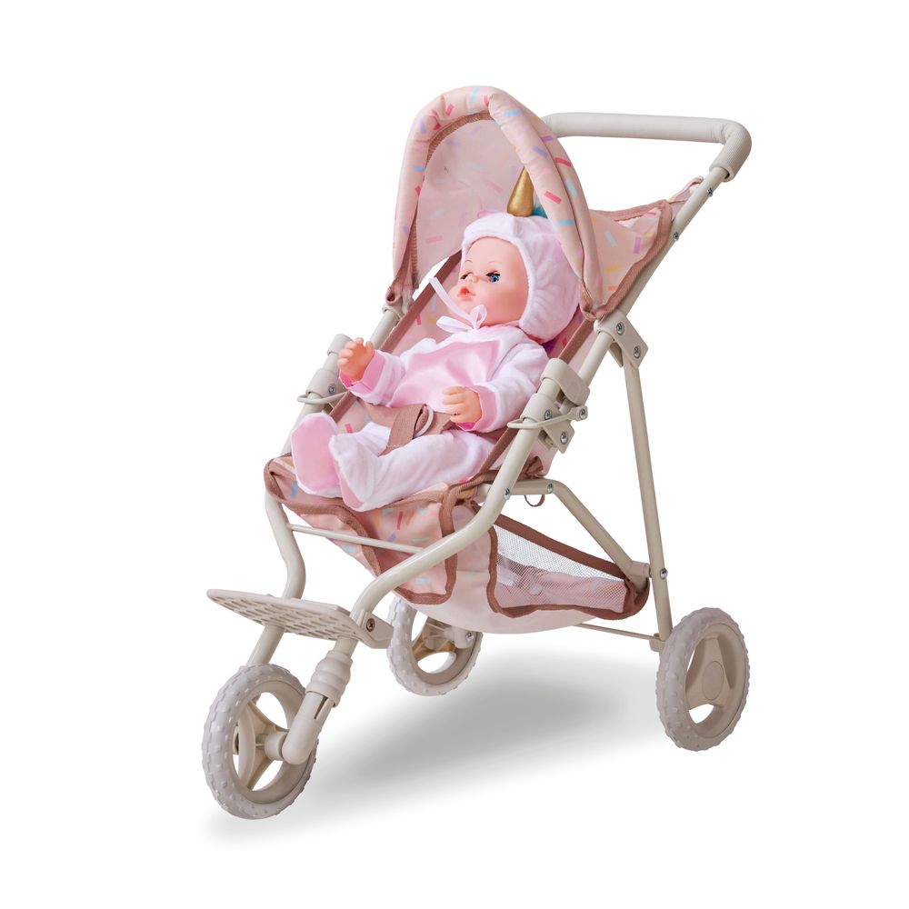 Teamson Kids -  Olivia's Little World Confetti Doll Jogging Stroller with Retractable Canopy -  Dolls