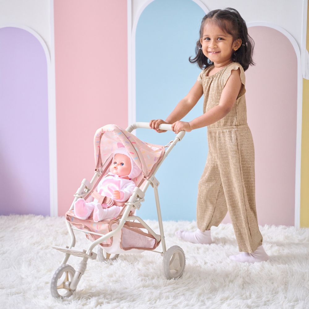  Teamson Kids -  Olivia's Little World Confetti Doll Jogging Stroller with Retractable Canopy -  Dolls