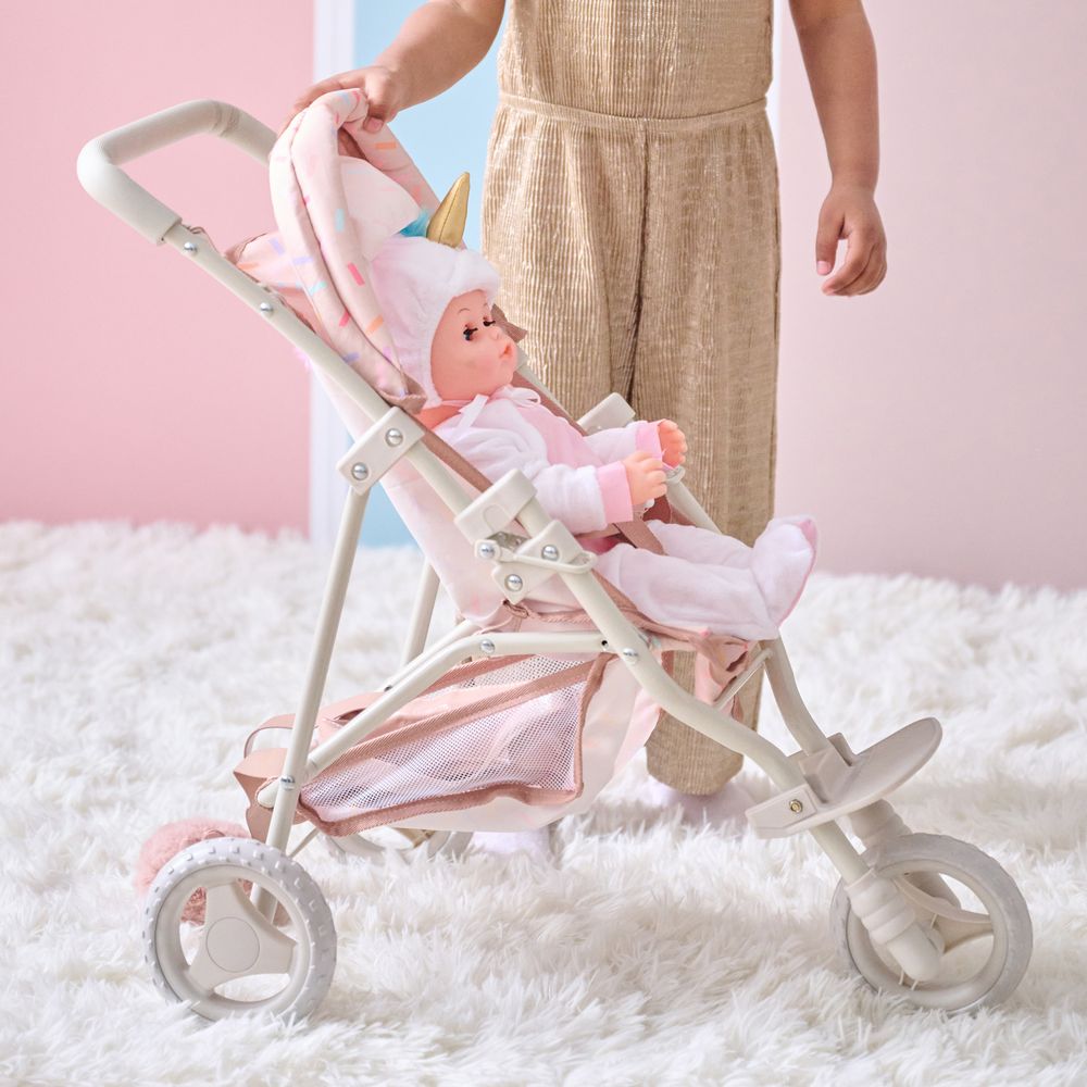  Teamson Kids -  Olivia's Little World Confetti Doll Jogging Stroller with Retractable Canopy -  Dolls