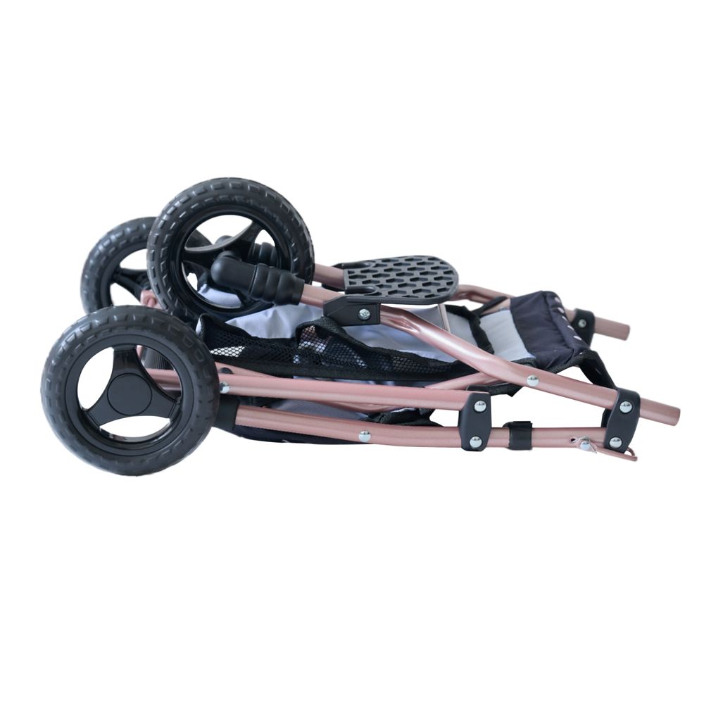 Teamson Kids -  Olivia's Little World Pin Up Doll Jogging Stroller & Retractable Canopy - Black -  Dolls