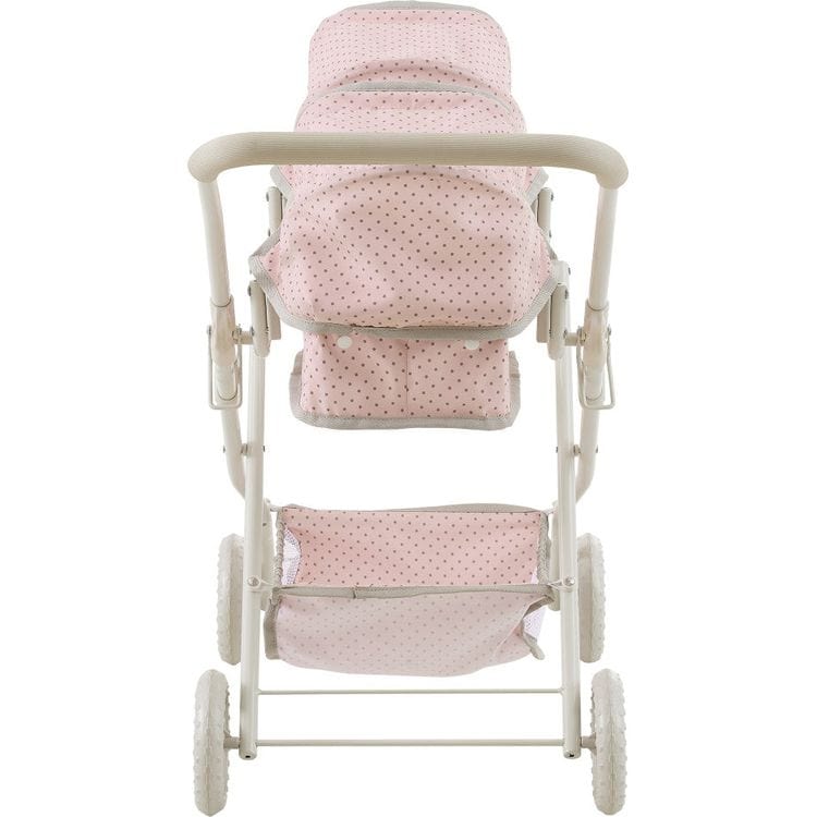 twin doll play center and double stroller set Olivia's Little World Polka Dot Princess Baby Doll Twin Bassinet Stroller