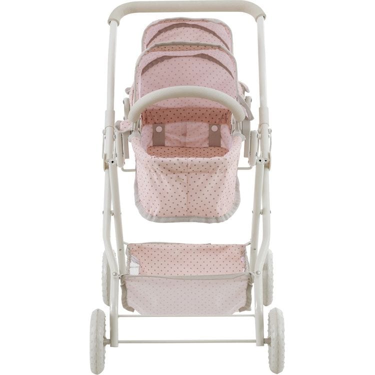 18 inch double doll stroller Olivia's Little World Polka Dot Princess Baby Doll Twin Bassinet Stroller