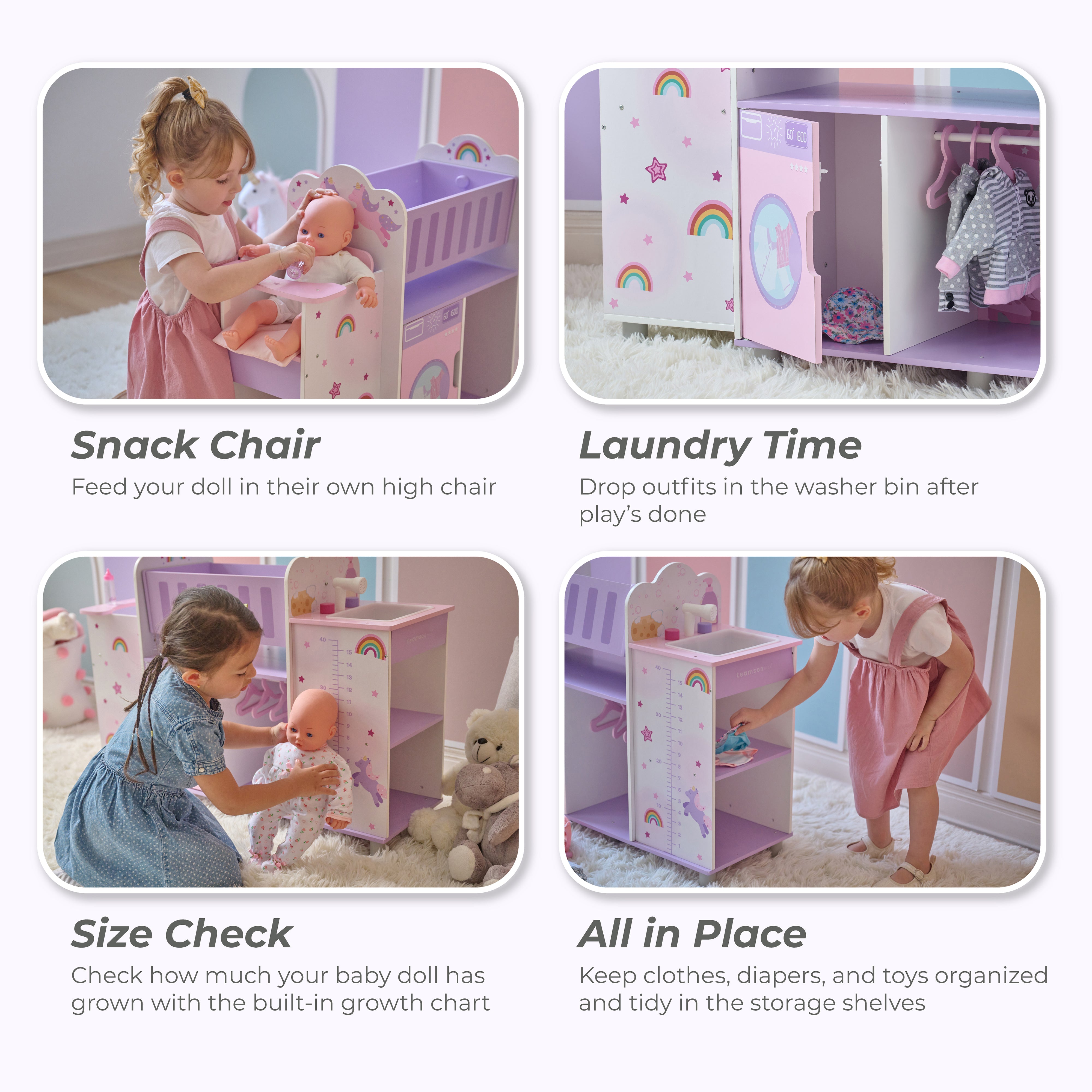  Teamson Kids -  Olivia's Little World Wood Doll Nursery with Cradle, Sink & Closet -  Dolls