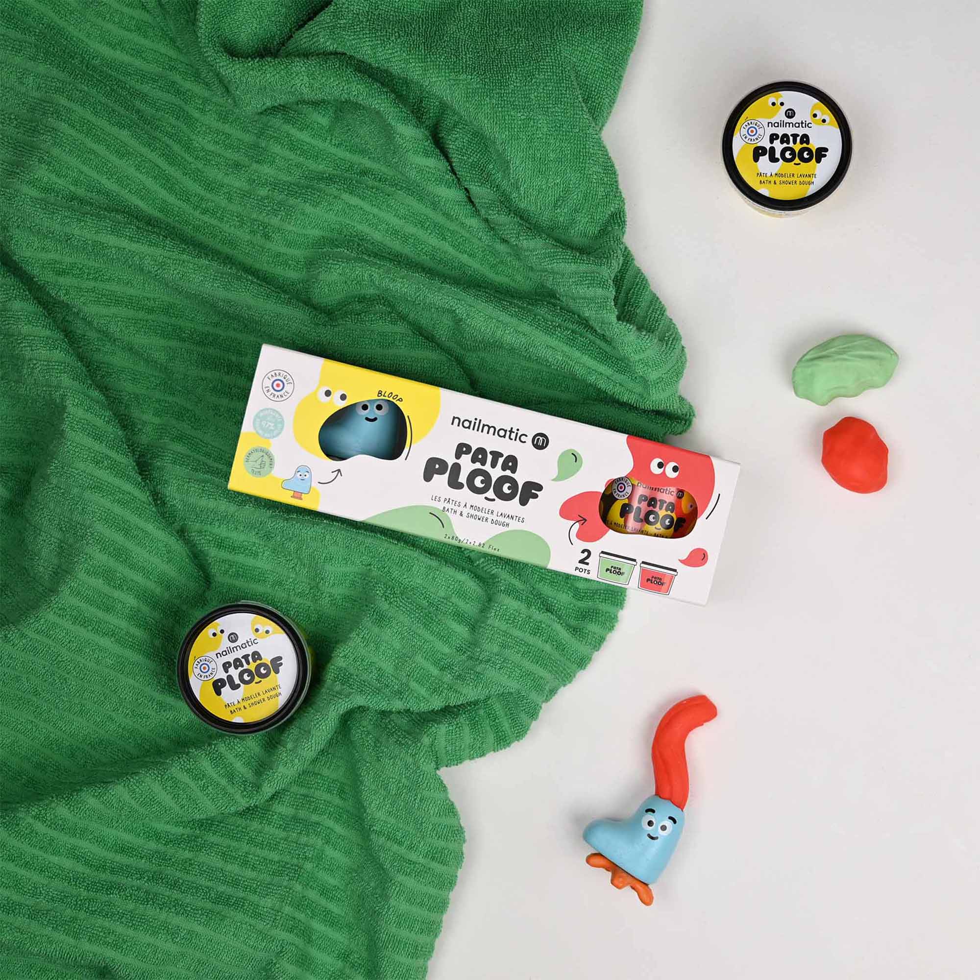  Nailmatic -  Pataploof Bloop - Bath Dough Set of 2 in Green + Red -  Trend Accessories