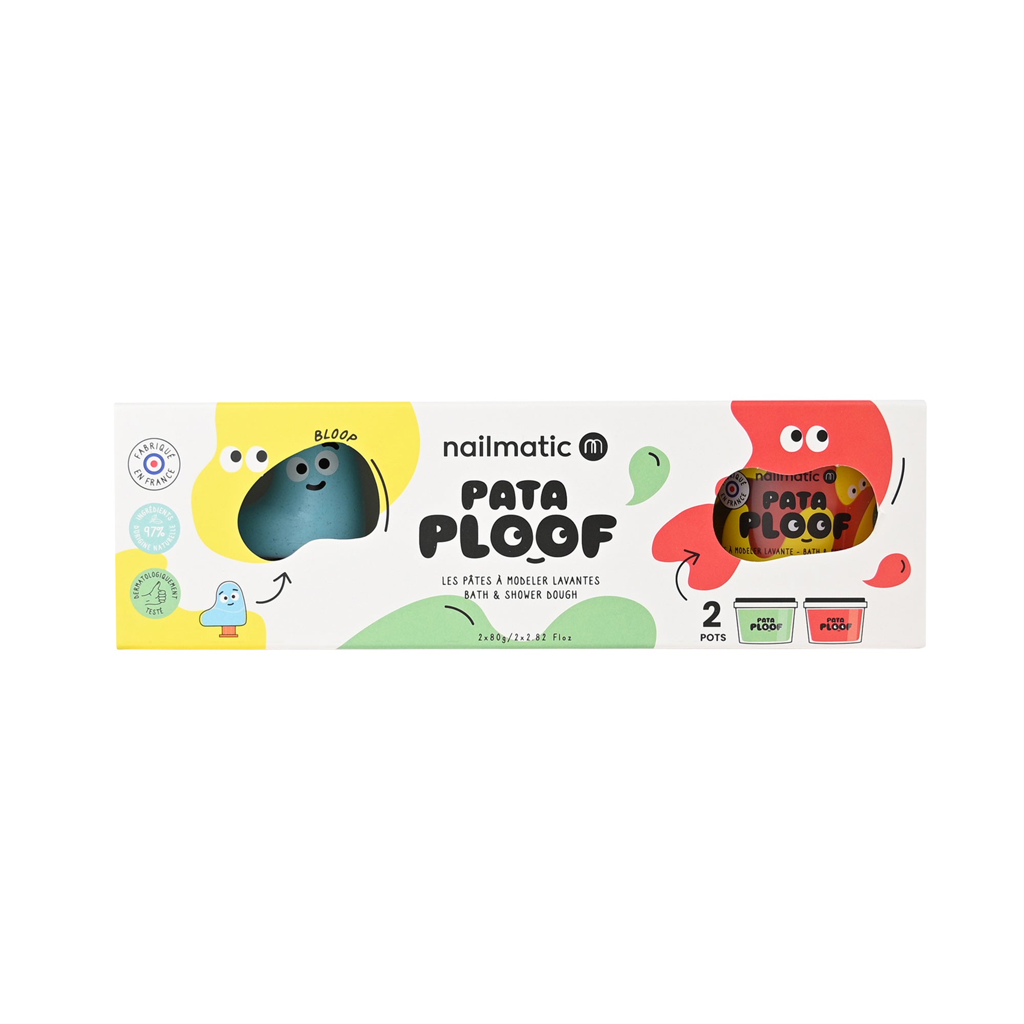  Nailmatic -  Pataploof Bloop - Bath Dough Set of 2 in Green + Red -  Trend Accessories