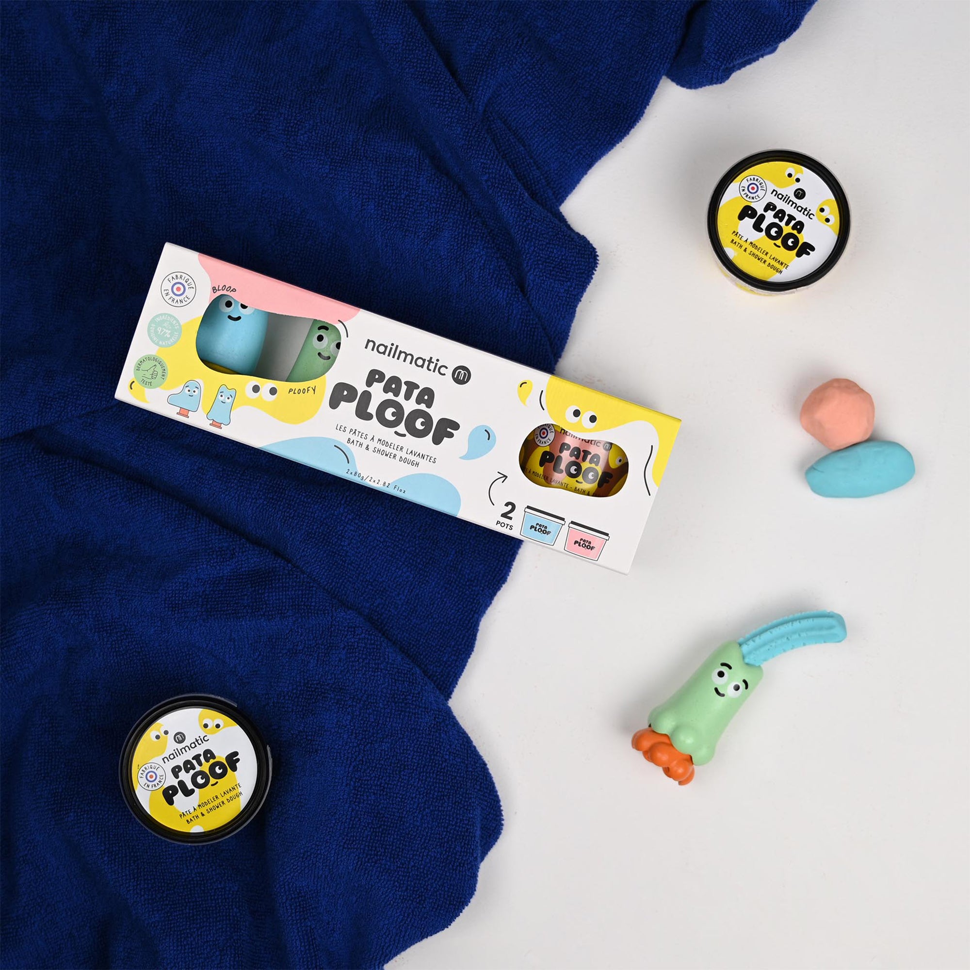 Nailmatic -  Pataploof - Pink and Blue Bath & Shower Dough + Bloop Ploofy -  Trend Accessories