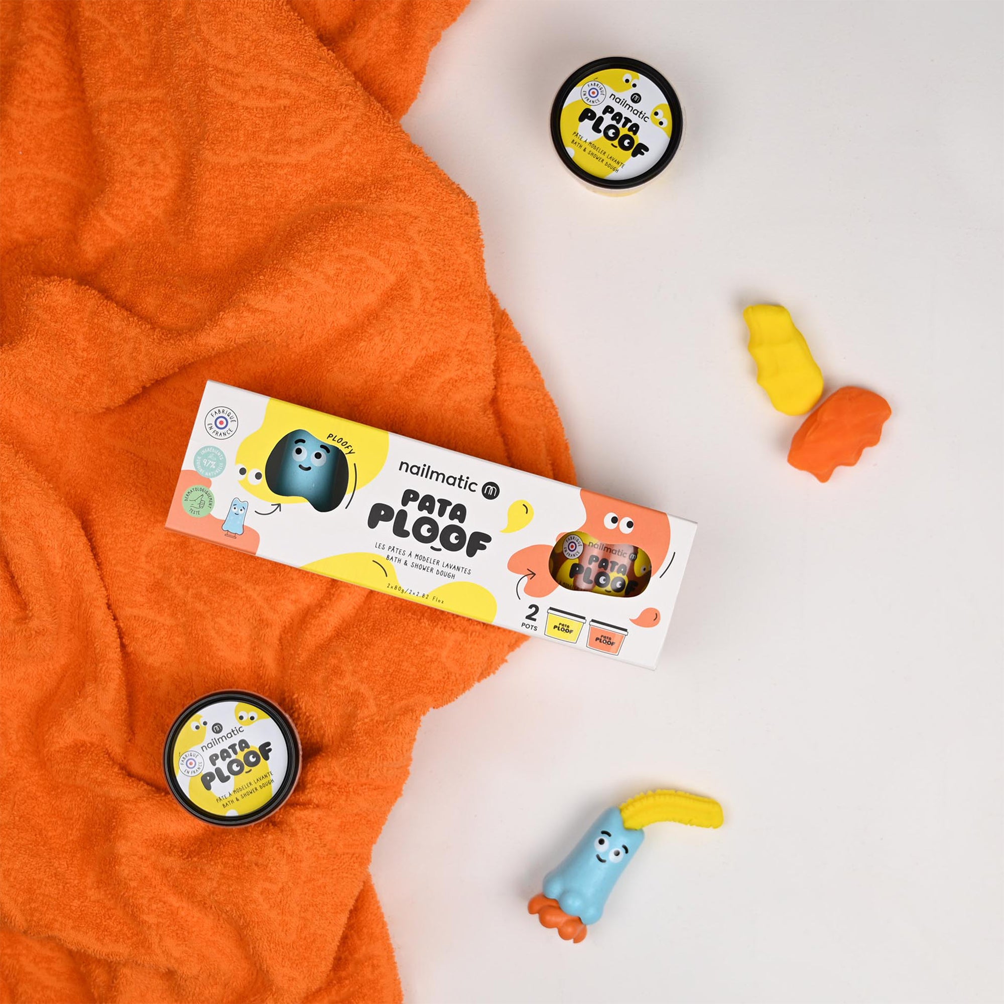  Nailmatic -  Pataploof Ploofy - Bath Dough Set of 2 in Yellow + Orange -  Trend Accessories