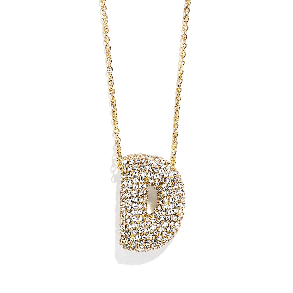 Minibar by BaubleBar -  Pave Bubble Initial Necklace - D -  Trend Accessories